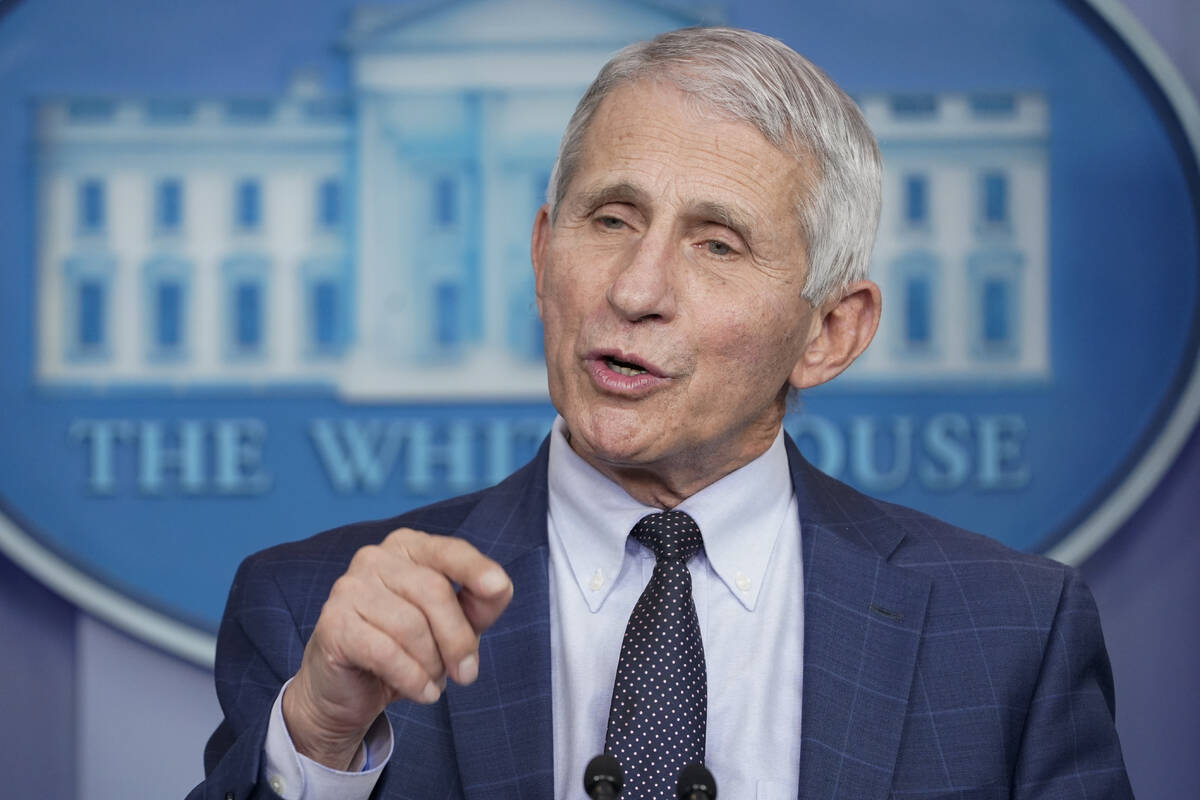 FILE - Dr. Anthony Fauci, director of the National Institute of Allergy and Infectious Diseases ...