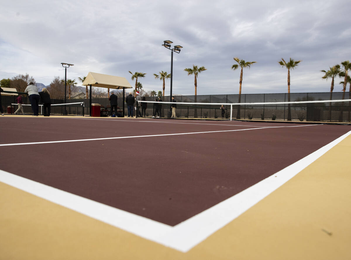 The $3.4 million tennis complex at Faith Lutheran High School is seen after the ribbon cutting ...