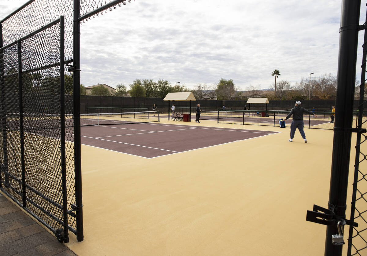 The $3.4 million tennis complex at Faith Lutheran High School is seen after the ribbon cutting ...