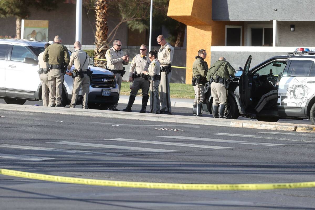 A Las Vegas police officer was injured Tuesday afternoon by a hit-and-run motorist at the inter ...