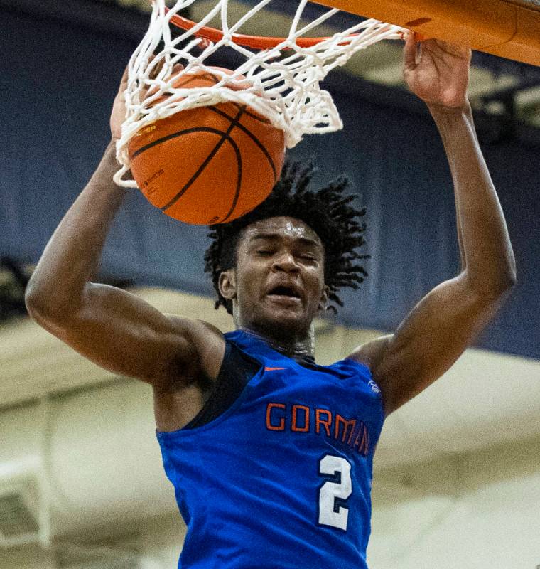 Bishop GormanÕs Keenan Bey (2 dunks against Liberty High during the second half of Platinu ...