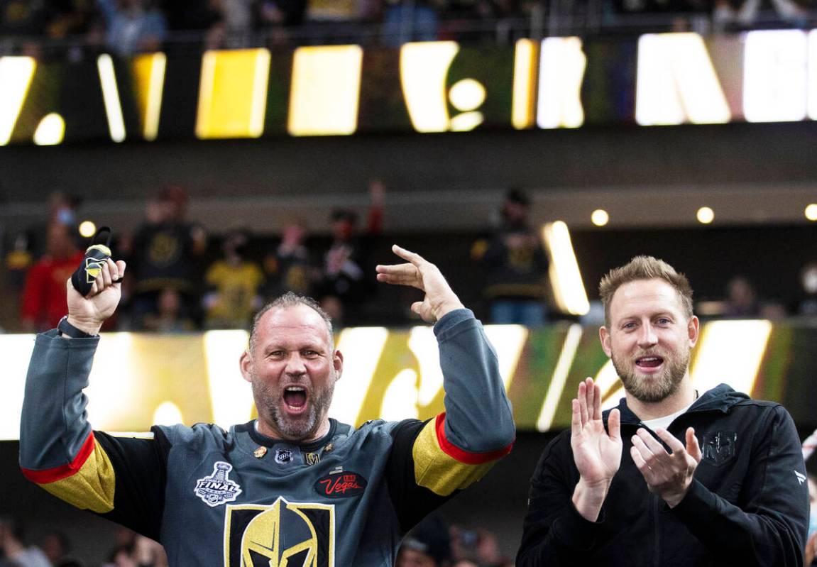 Golden Knights fans during an NHL hockey game against the Tampa Bay Lightning on Tuesday, Dec. ...