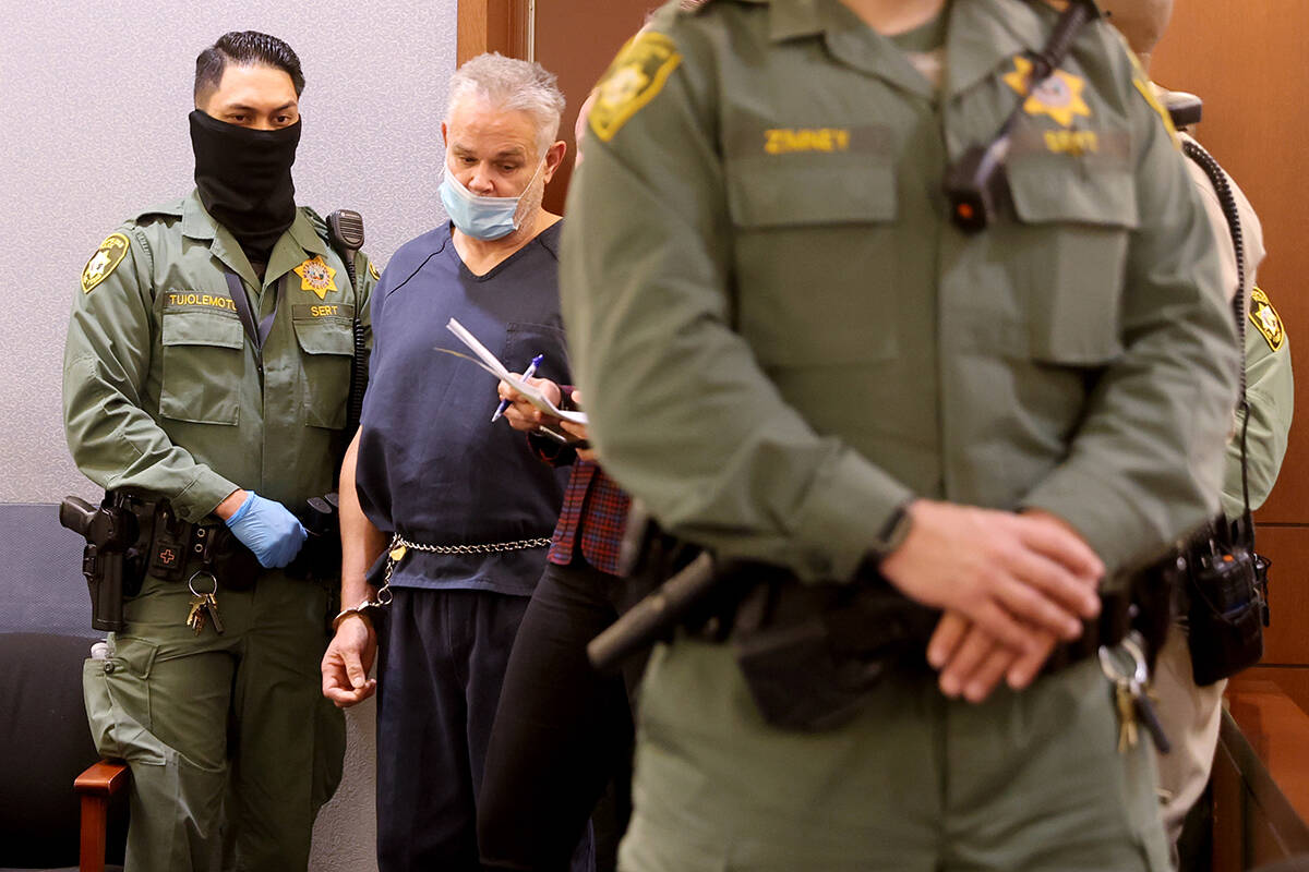 Eric Holland appears in court at the Regional Justice Center in Las Vegas Tuesday, Dec. 28, 202 ...