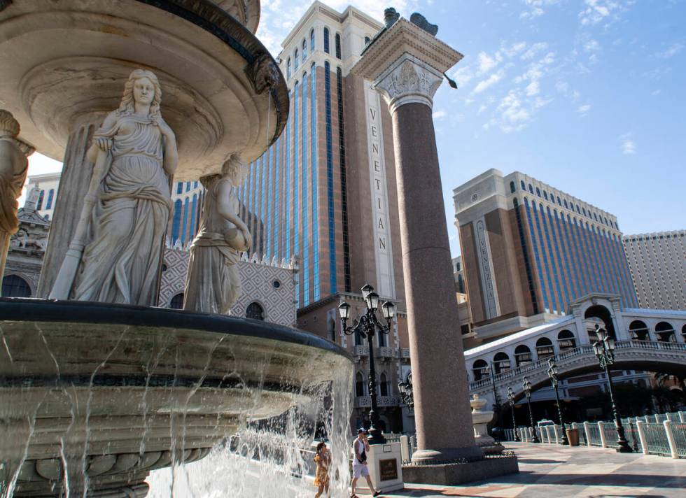 The Venetian hotel-casino shown Friday, July 9, 2021, in Las Vegas. (Bizuayehu Tesfaye/Las Vega ...