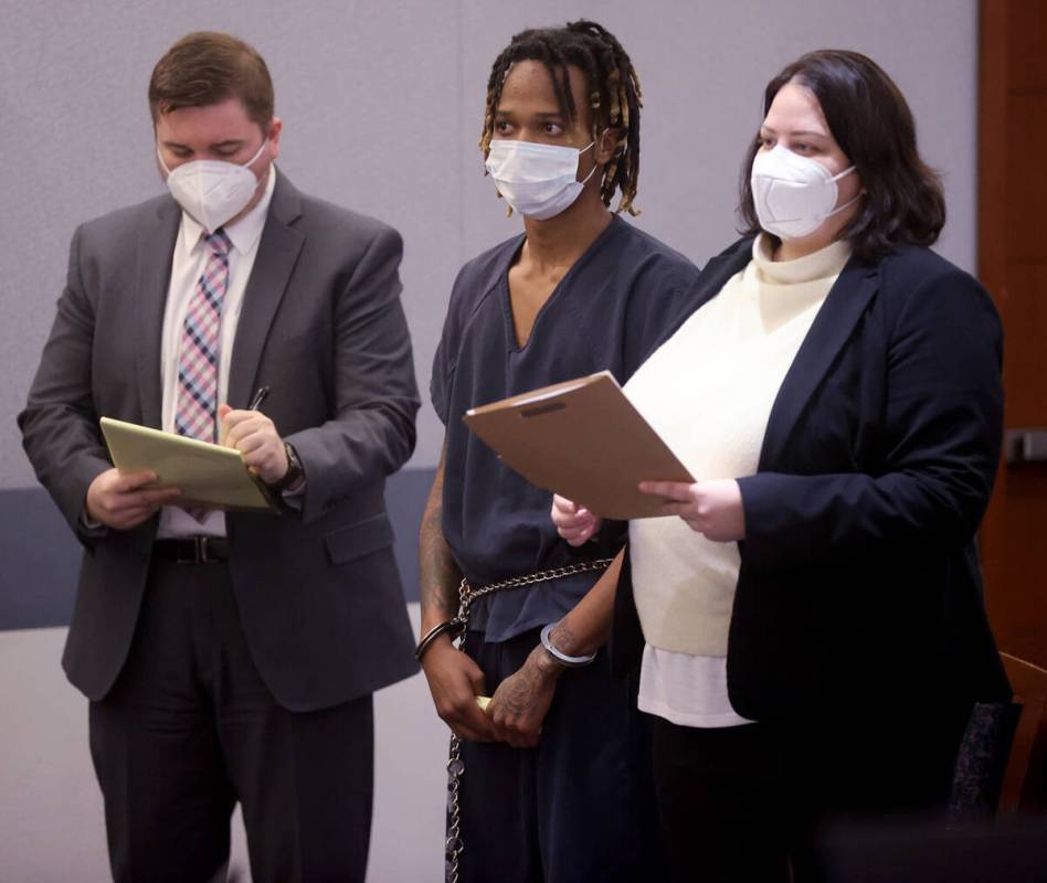 Jesani Carter, 20, appears in court at the Regional Justice Center in downtown Las Vegas Tuesda ...