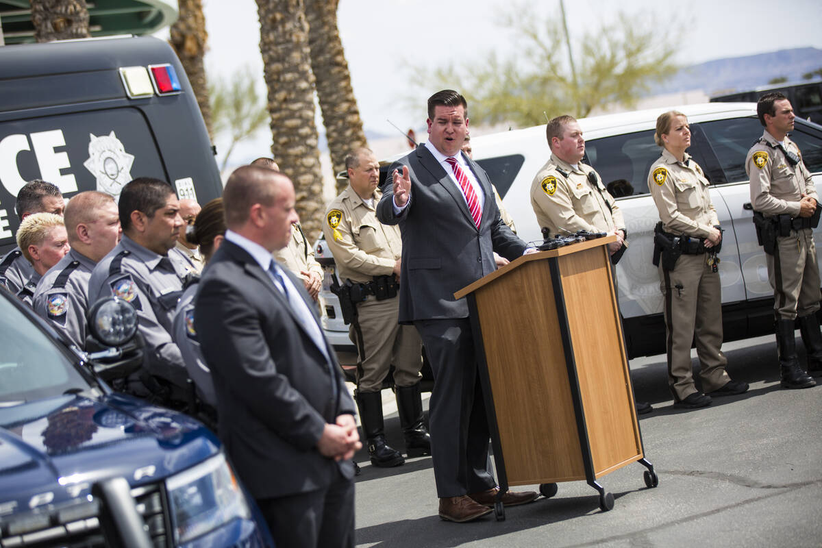 Andrew Bennett, public information officer for the Nevada Office of Traffic Safety, speaks duri ...