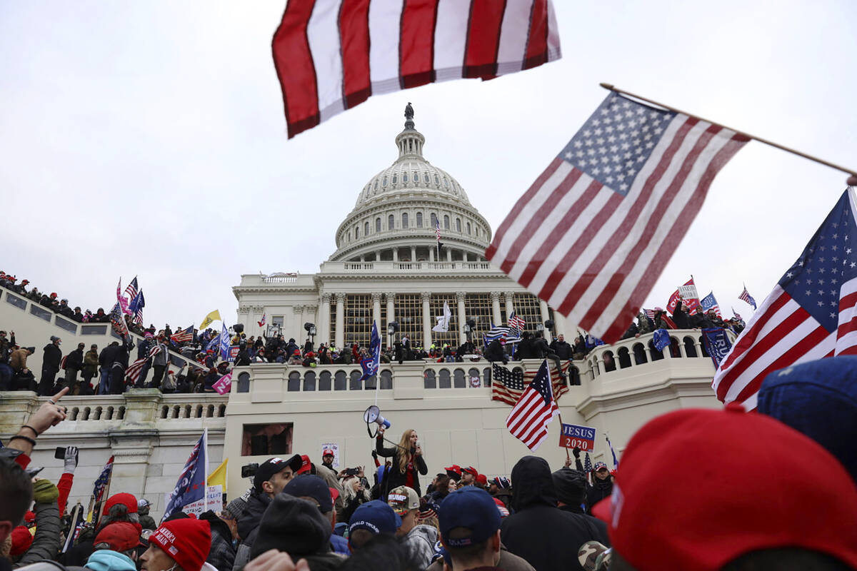 Supporters of President Donald Trump gather outside the U.S. Capitol in Washington on Wednesday ...