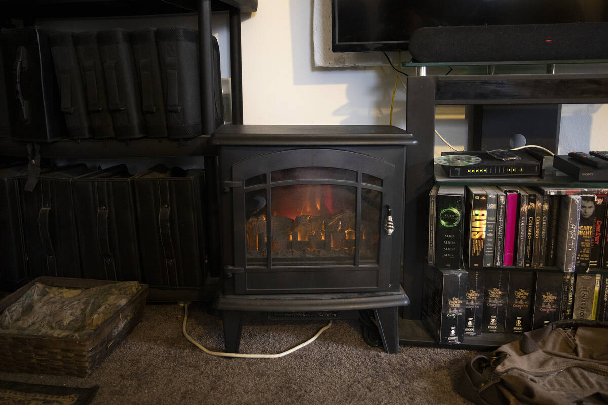 The space heater in Richard Campos’ unit at Desert Plaza Apartments on Tuesday, Dec. 21, ...