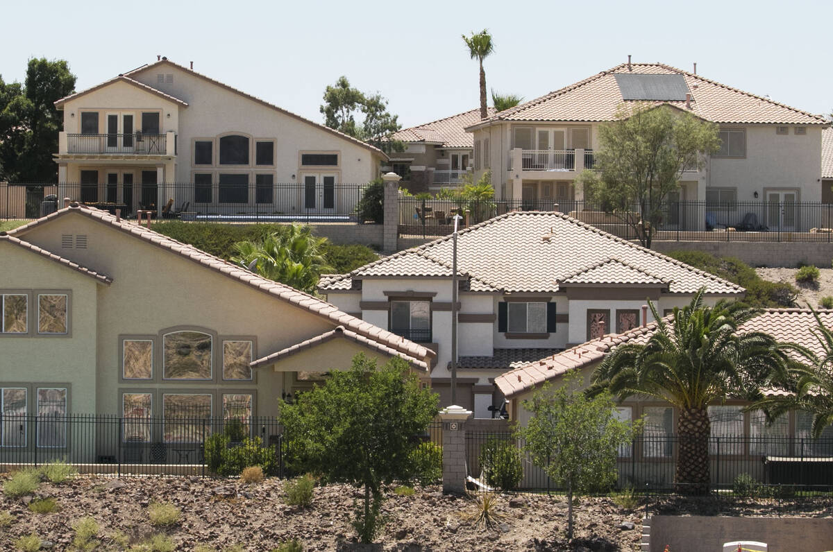 Homes in the Seven Hills community photographed on Tuesday, July 7, 2020, in Henderson. (Bizuay ...