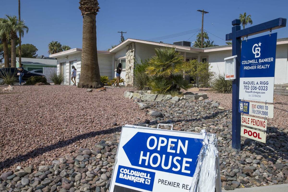 An open house is held on Sombrero Drive on Saturday, Oct. 3, 2020, in Las Vegas. (L.E. Baskow/L ...
