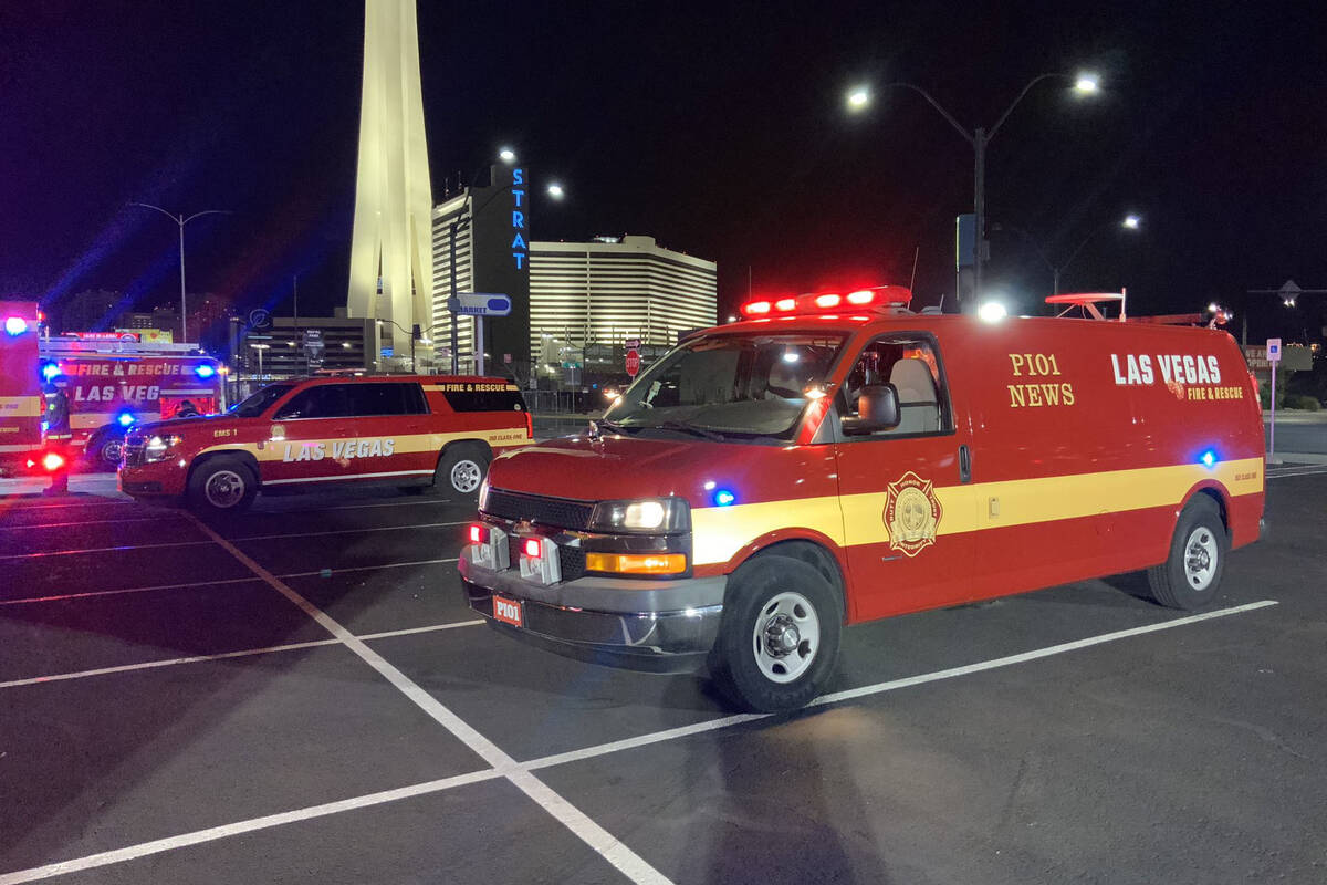 Firefighters battle a blaze at 17 E. Oakey Ave., on Monday, Jan 10, 2022. (Las Vegas Fire Depar ...