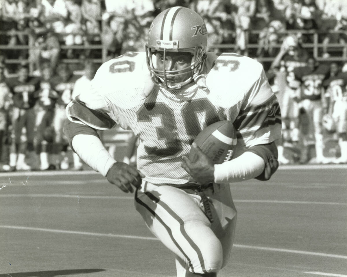 UNLV Rebels running back Ickey Woods (30) plays during a game in this undated file photo. Woods ...