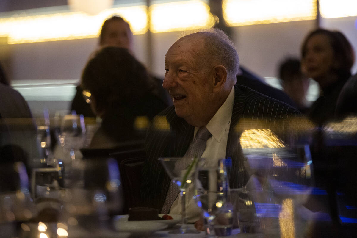 Former Las Vegas mayor Oscar Goodman laughs as he is roasted at Oscar's Steakhouse, on the 10th ...