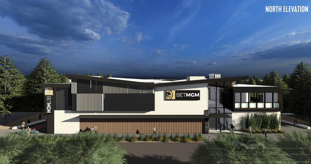 Rendering of the BetMGM Sportsbook at State Farm Stadium, which is expected to open in Glendale ...