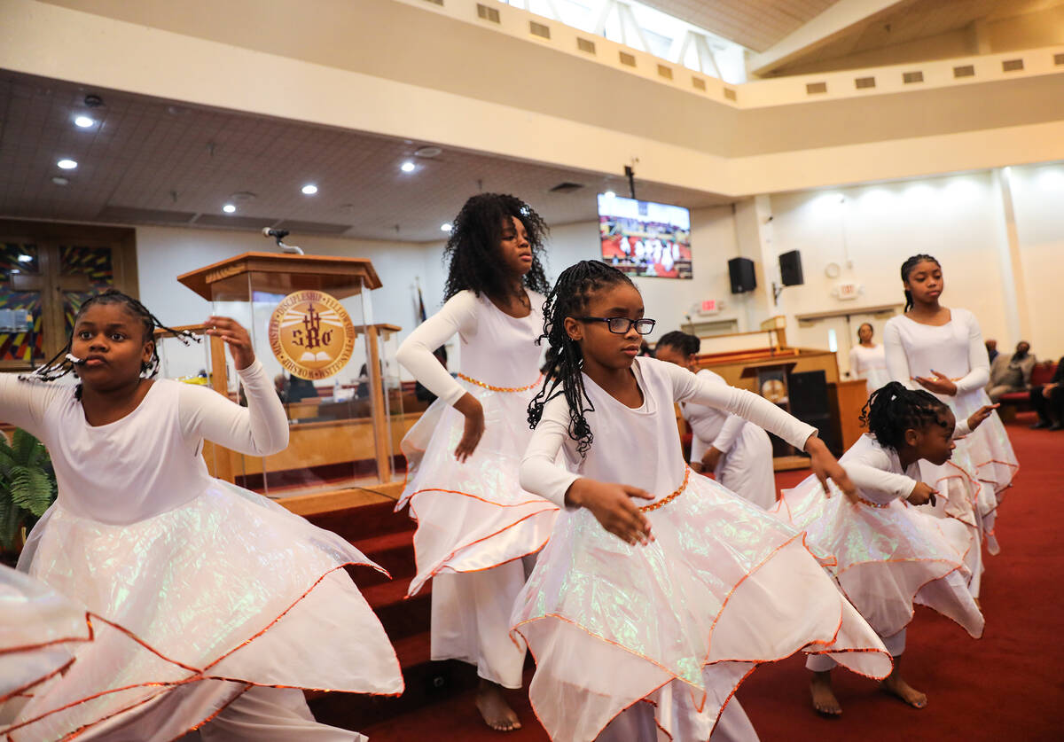 The Las Vegas Unity Dancers perform during a service honoring Dr. Martin Luther King Jr. at Sec ...