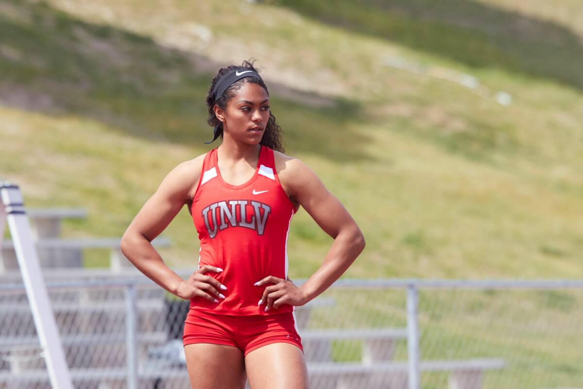 Kaysha Love competes for UNLV in the 2019 Mountain West Challenge at UNLV. Photo courtesy of UNLV.