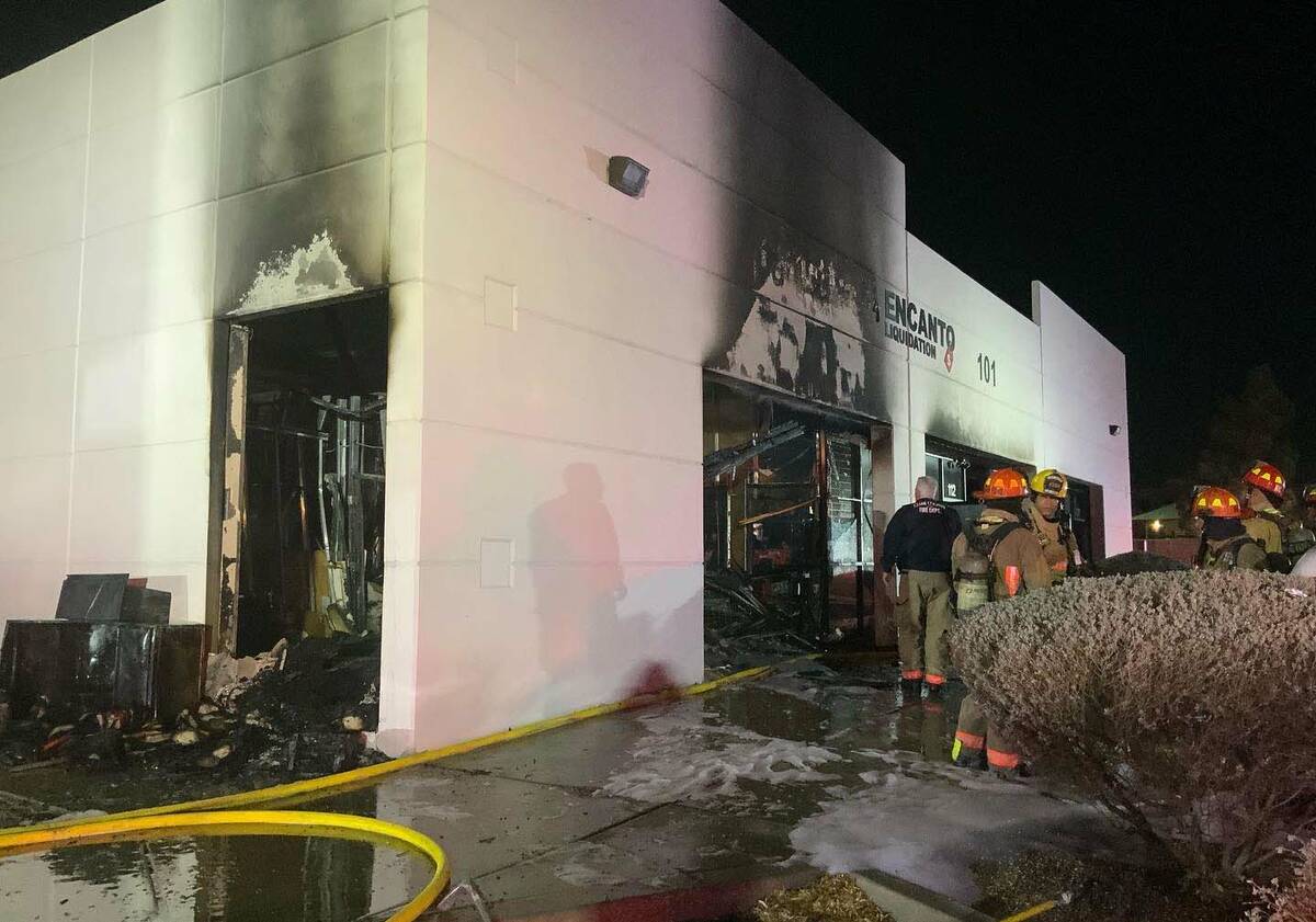 A large fire at Electric Liquidators, 100 N. Pecos Road, was put out by Las Vegas firefighters ...