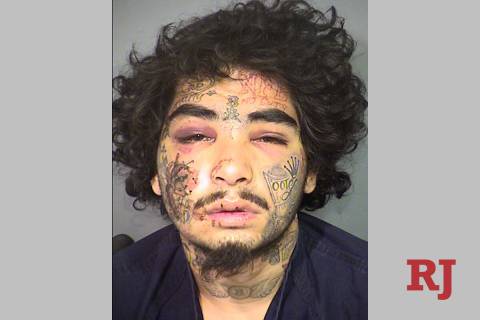 Tevin Alhashemi is shown in this booking photo provided by Las Vegas police. Alhashemi was arre ...