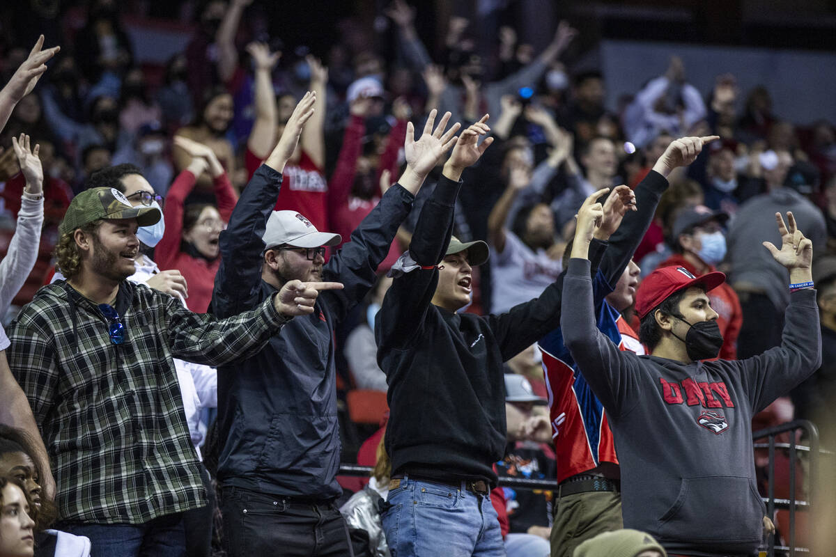 UNLV Rebels fans are pumped up versus the San Jose State Spartans during the second half of an ...