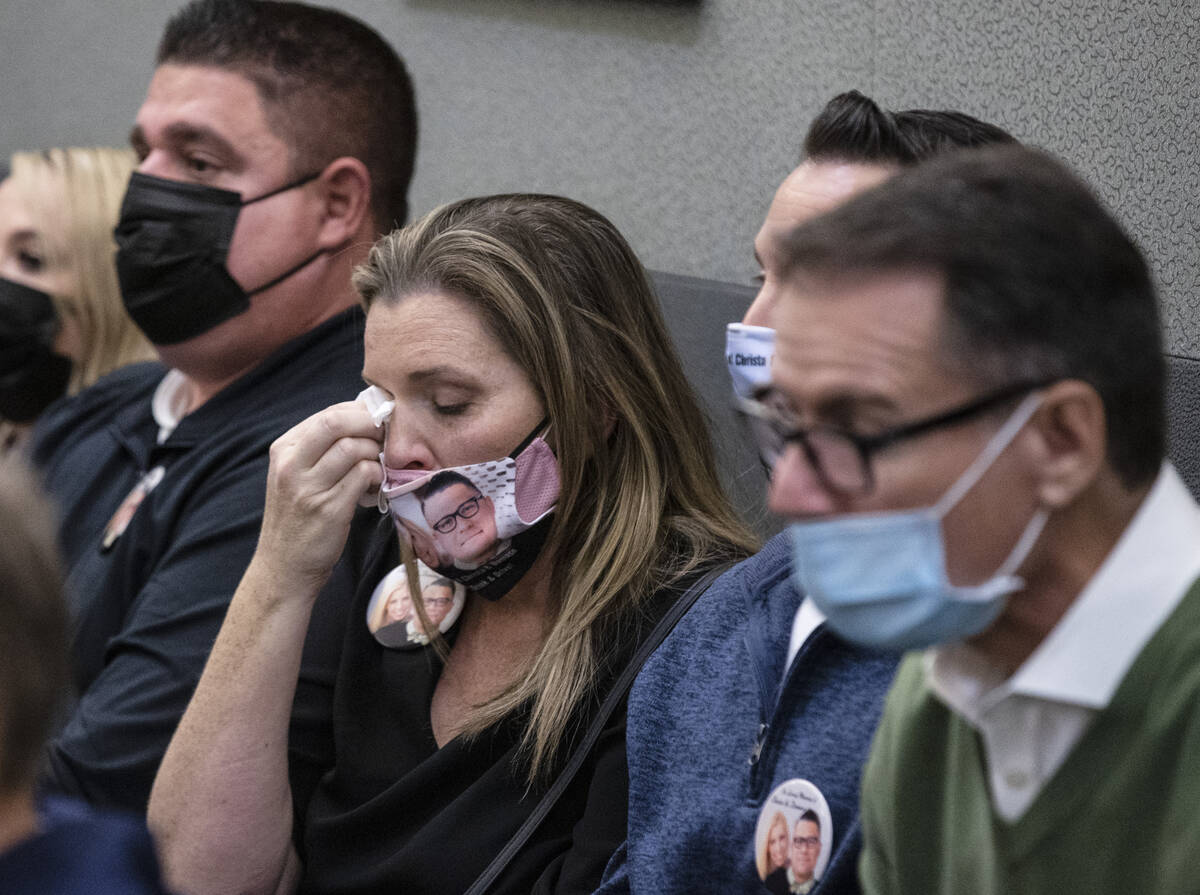 Relatives of DUI crash victims attend the resentencing of Henry Aparicio at the Regional Justic ...