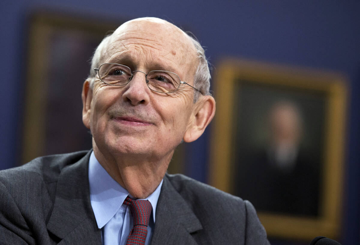 Supreme Court Associate Justice Stephen Breyer testifies before a House committee in Washington ...