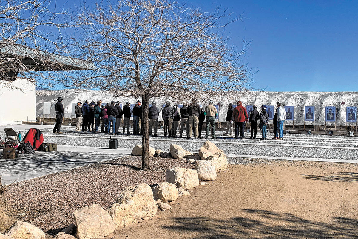 Students participate in firearms training Tuesday, Jan. 25 at Front Sight Firearms Training Ins ...