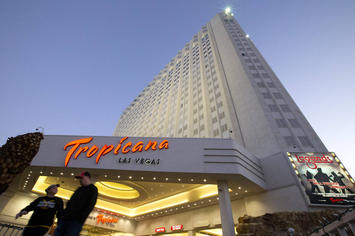 Tropicana Las Vegas on Wednesday, Jan. 26, 2022, in Las Vegas. (Ellen Schmidt/Las Vegas Review- ...