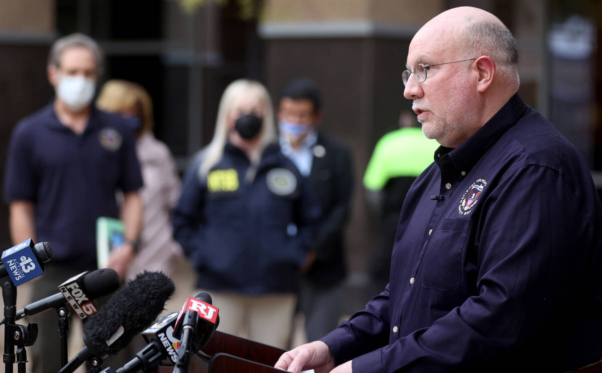 National Transportation Safety Board member Tom Chapman speaks during a news conference at Nort ...