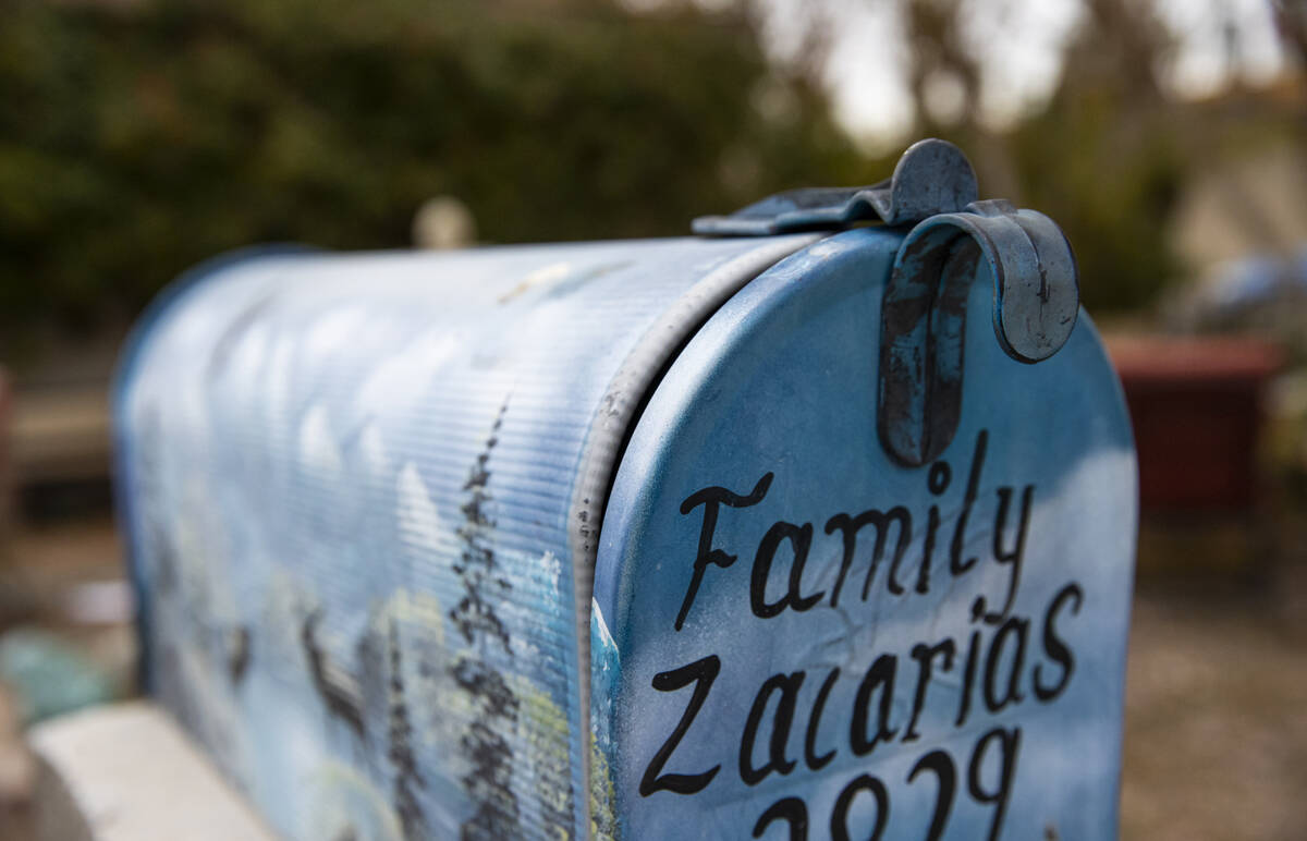 The mailbox at the home of the Zacarias family, which tragically lost seven family members Satu ...