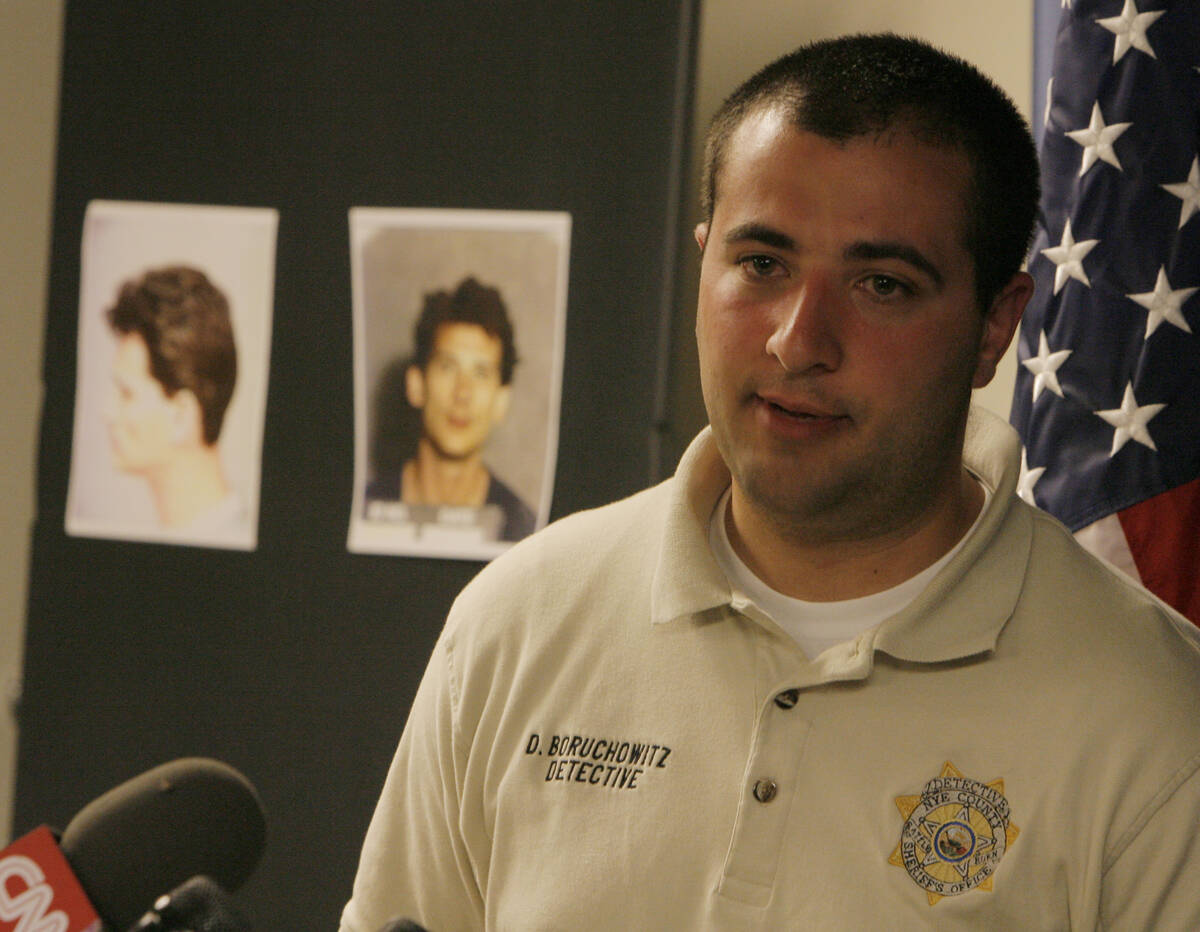 Nye County's David Boruchowitz, then a detective, at a news conference in Pahrump in 2007. (AP ...