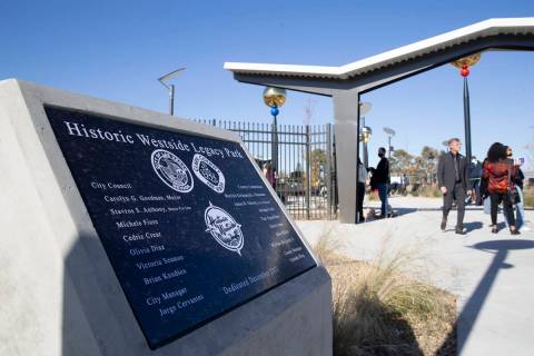 A ceremony is held for the opening day of the Historic Westside Legacy Park on Saturday, Dec. 4 ...