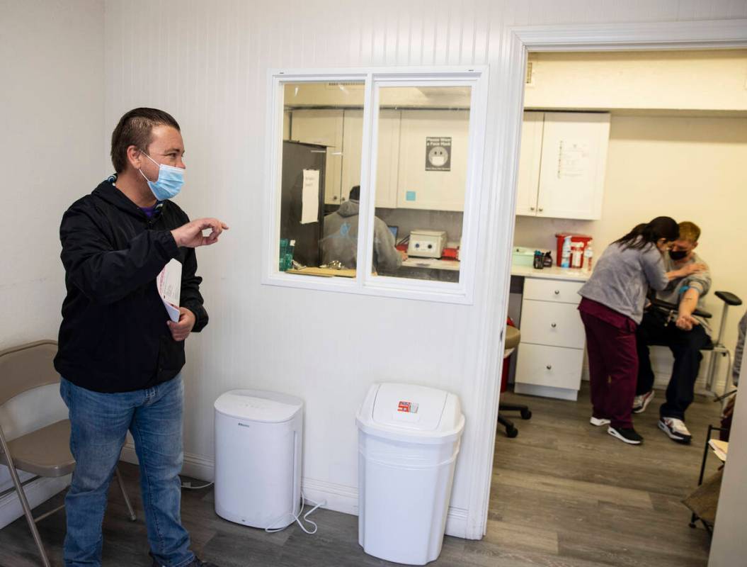 Mike Swecker, founder of the CARE Complex, leads a tour of the homeless services on Monday, Feb ...