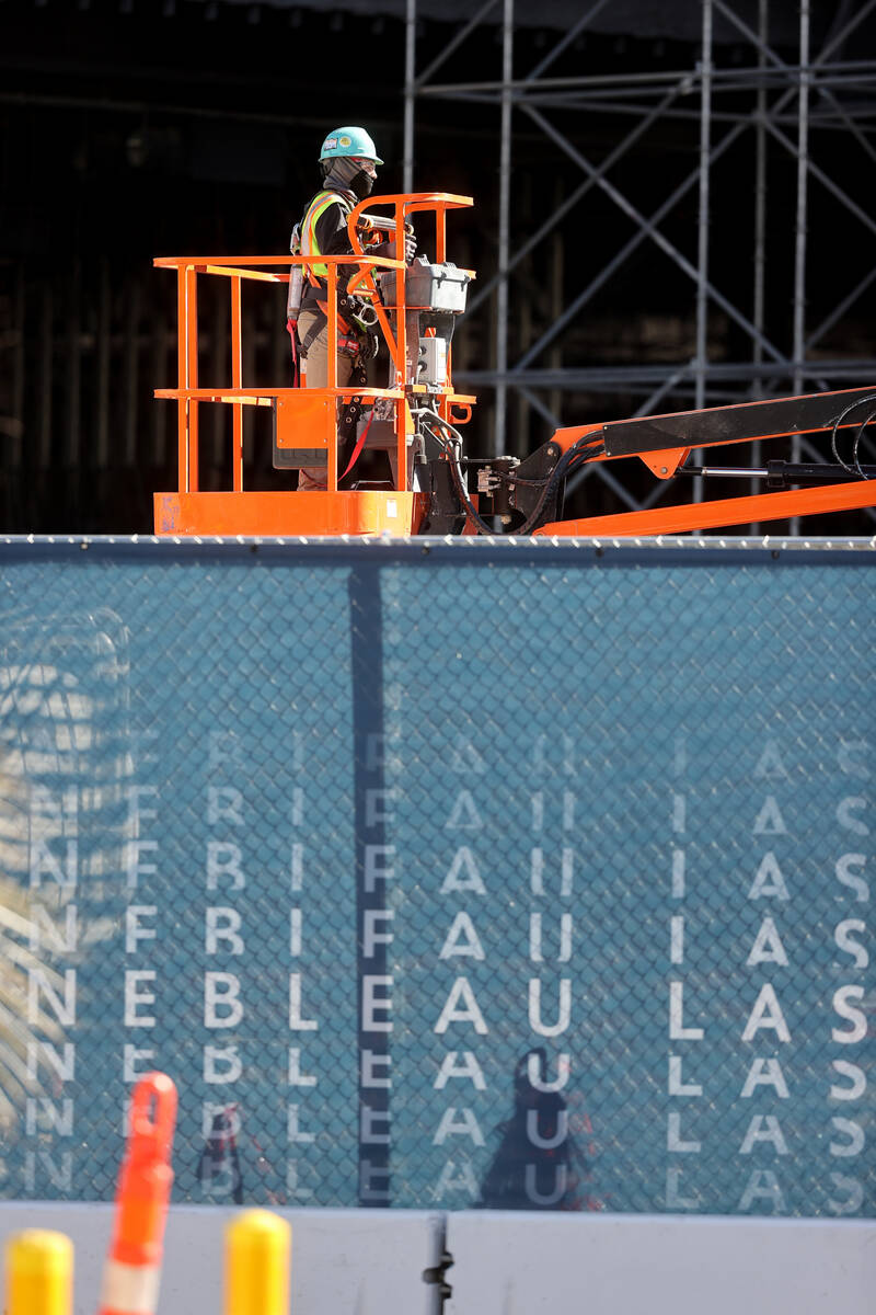 Fontainebleau Las Vegas under construction on the north Strip Friday, Feb. 4, 2022. (K.M. Canno ...