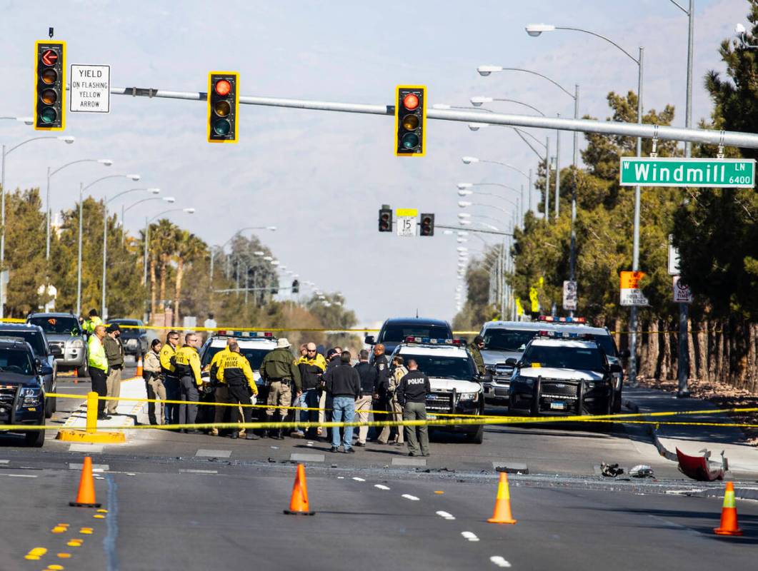 Las Vegas and Clark County School District police are investigating a fatal crash that occurred ...