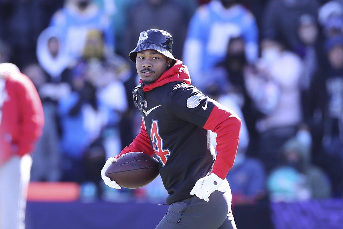 AFC wide receiver Stefon Diggs of the Buffalo Bills runs with the ball during Pro Bowl NFL foot ...