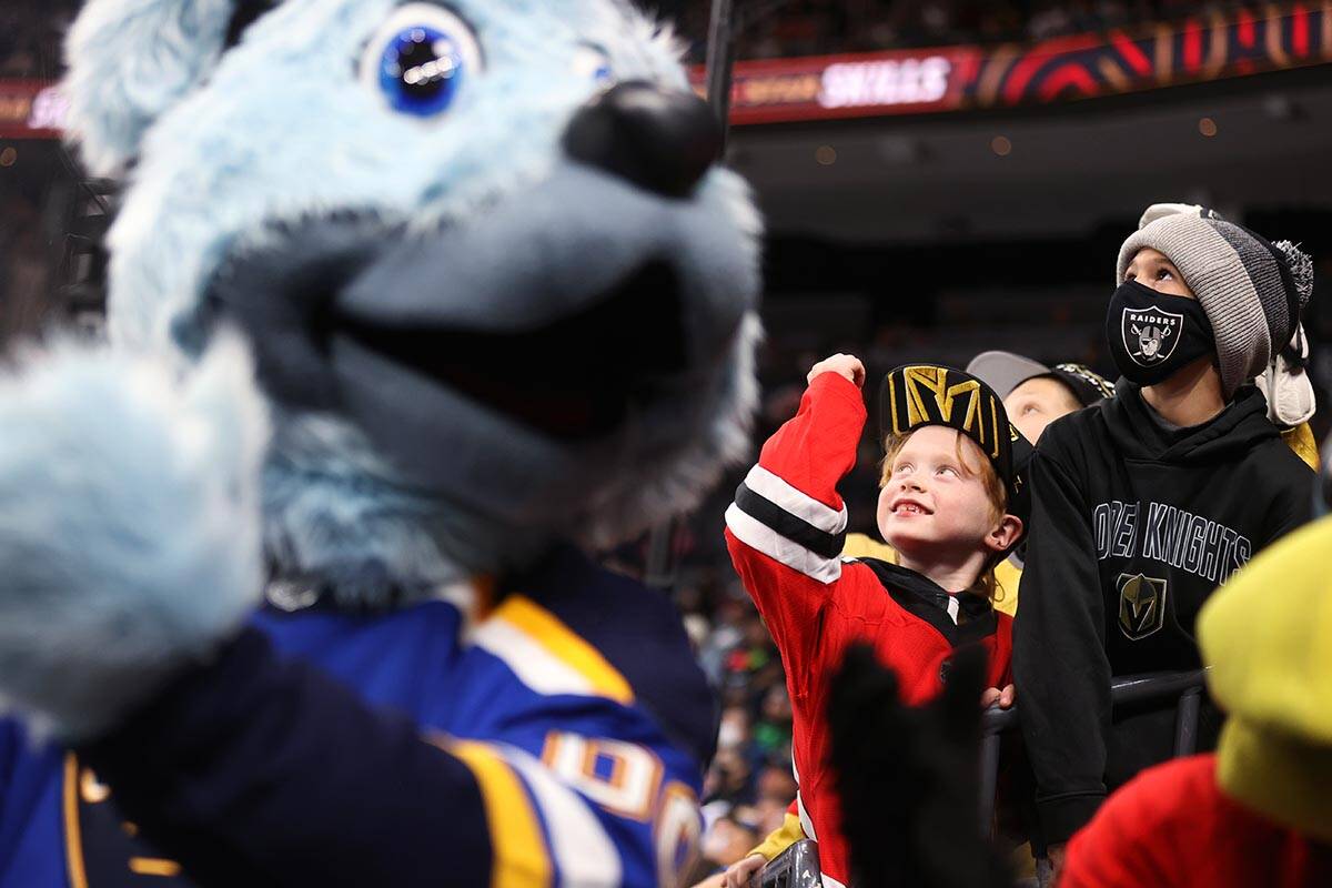 Fans attend the NHL All-Star Skills competition at T-Mobile Arena in Las Vegas, Friday, Feb. 4, ...