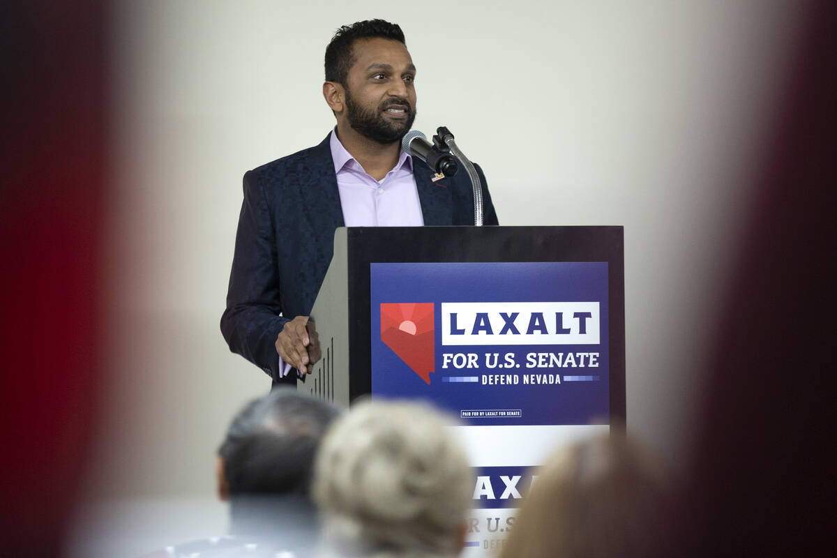 Kash Patel, former chief of staff to the U.S. Secretary of Defense, speaks during a campaign ev ...