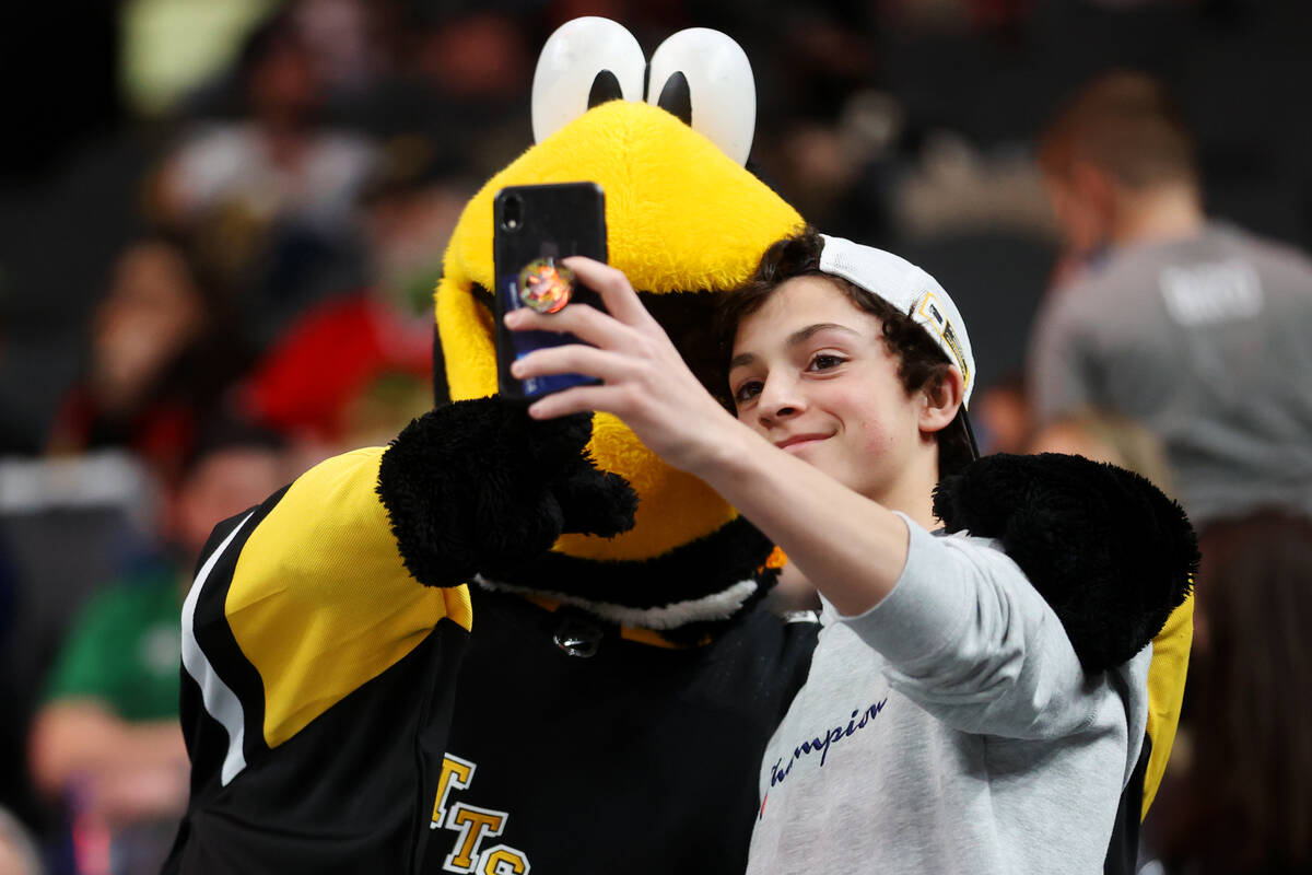 Fans attend the NHL All-Star Skills competition at T-Mobile Arena in Las Vegas, Friday, Feb. 4, ...