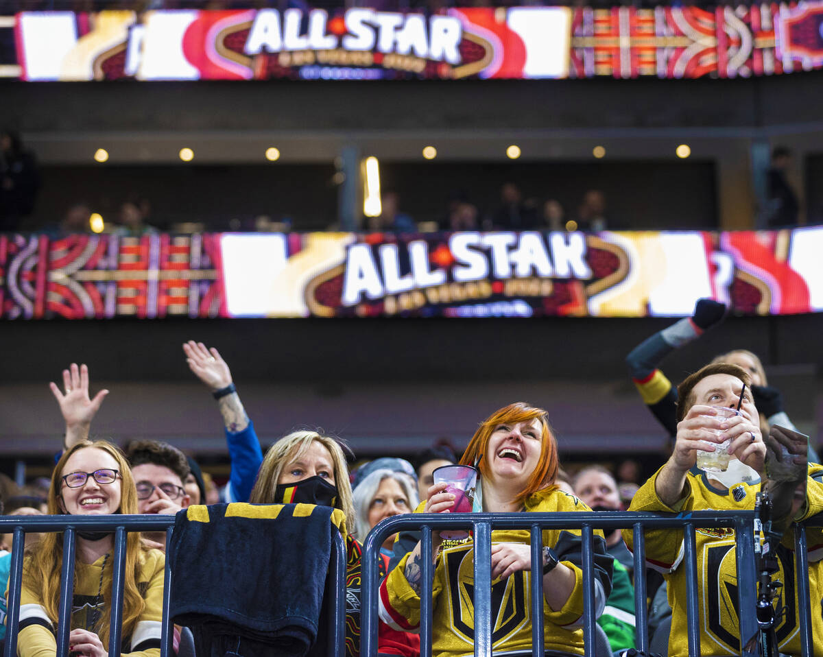 Fans fill T-Mobile Arena during the NHL All-Star Game on Saturday, Feb. 5, 2022, in Las Vegas. ...