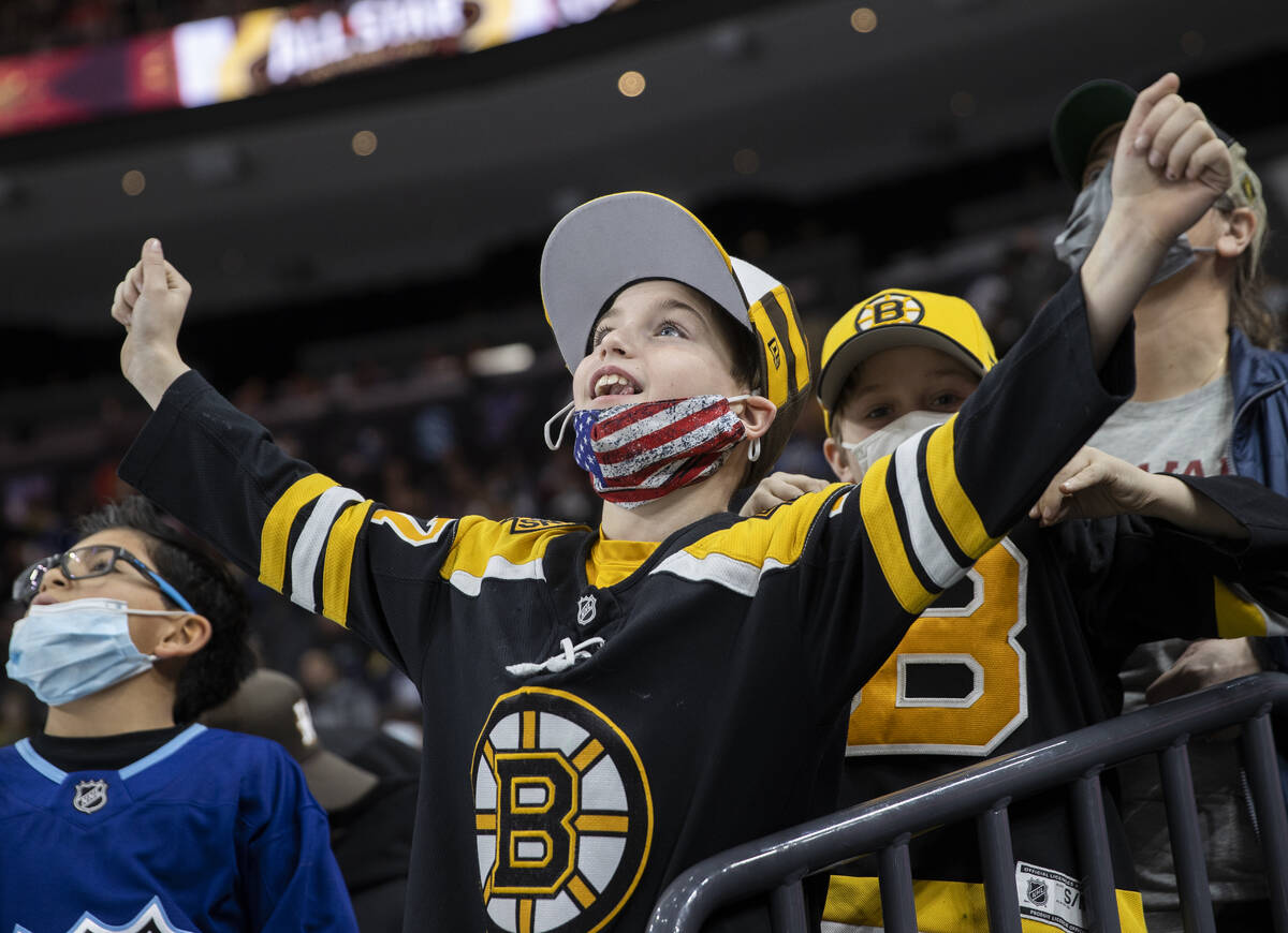 Fans fill T-Mobile Arena during the NHL All-Star Game on Friday, Feb. 4, 2022, in Las Vegas. (B ...