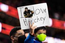 Fans fill T-Mobile Arena during the NHL All-Star Game on Saturday, Feb. 5, 2022, in Las Vegas. ...