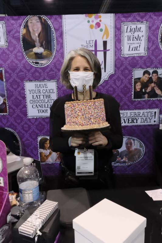 Loree Sandler displays her invention: edible birthday candles. (Greg Thilmont)