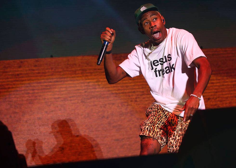 Tyler, the Creator performs during the third day of the annual Life is Beautiful festival in do ...