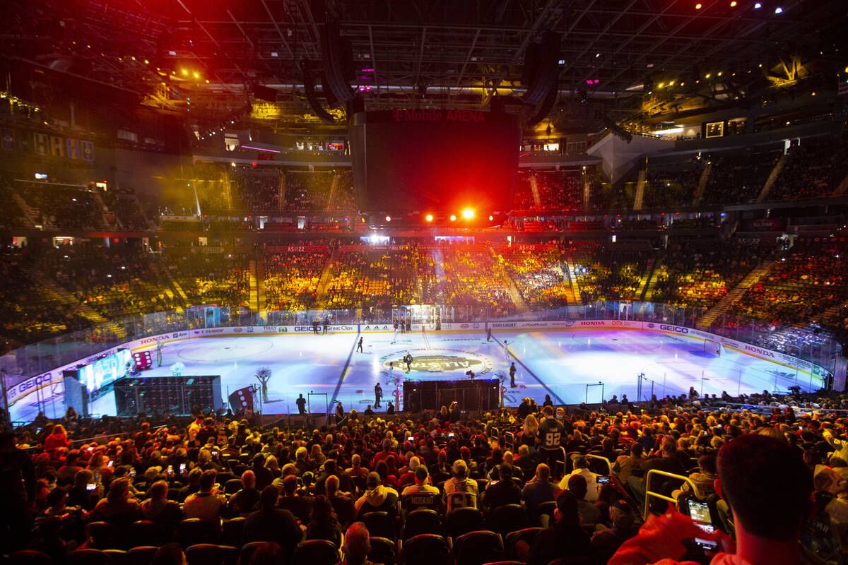 Fans attend the NHL All-Star Game at T-Mobile Arena in Las Vegas, Saturday, Feb. 5, 2022. (Erik ...