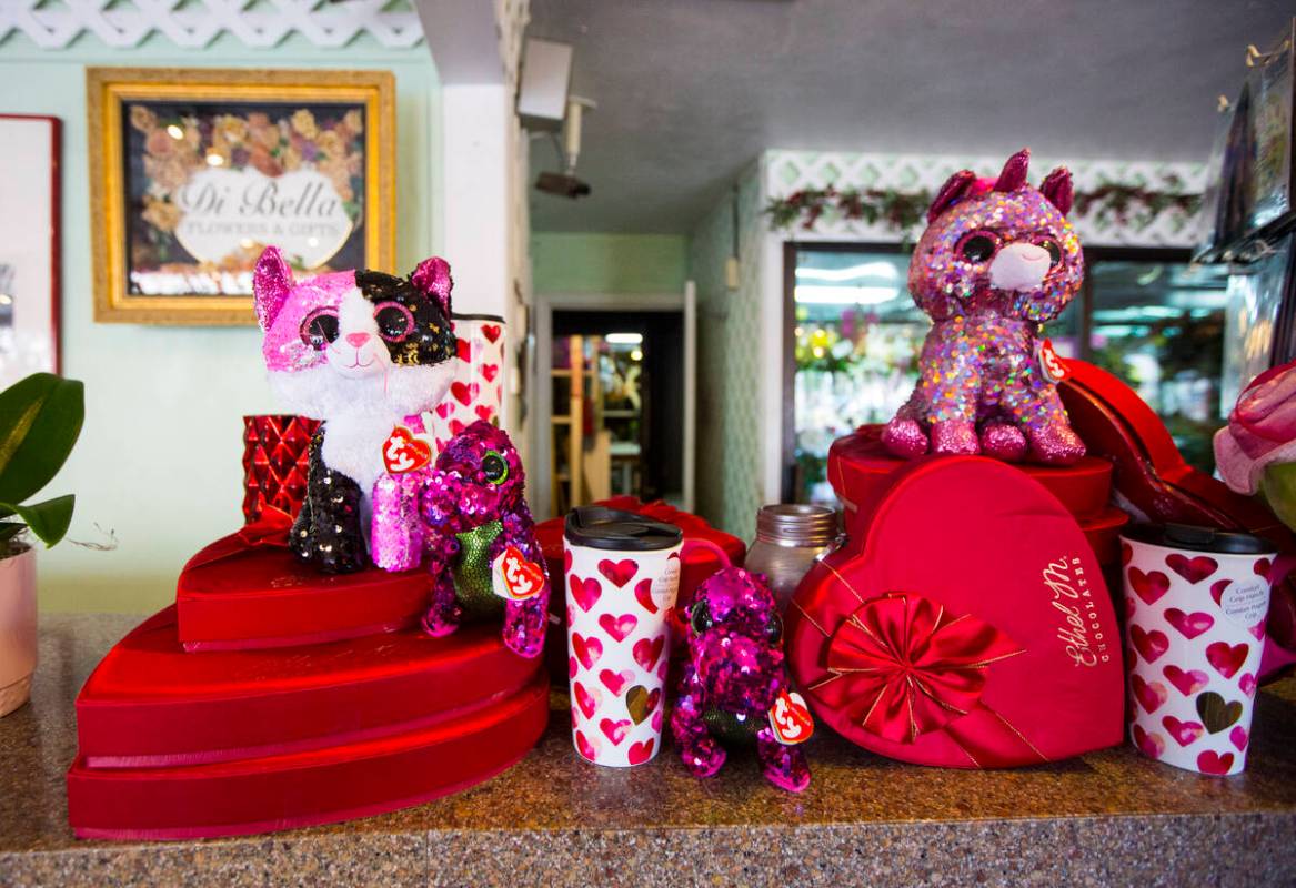 Valentine's Day displays at DiBella Flowers & Gifts in Las Vegas in February 2019. (Chase Steve ...