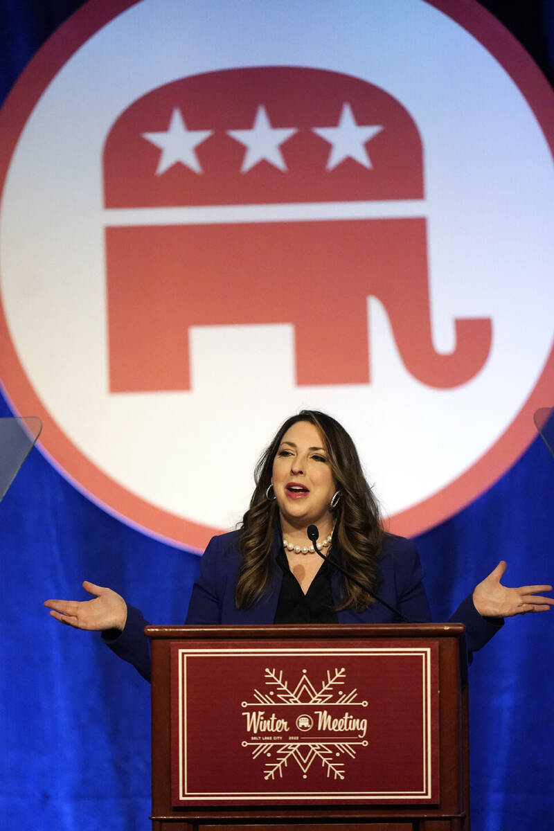 Ronna McDaniel, the GOP chairwoman, speaks during the Republican National Committee winter meet ...