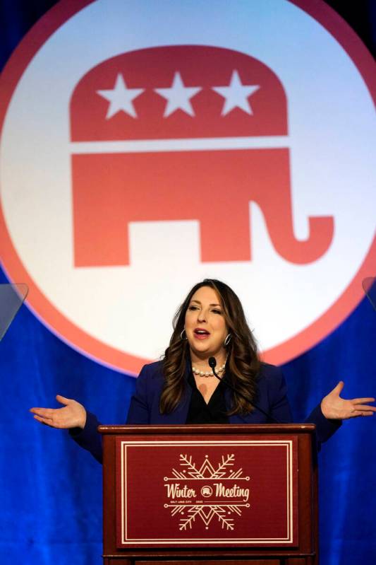 Ronna McDaniel, the GOP chairwoman, speaks during the Republican National Committee winter meet ...