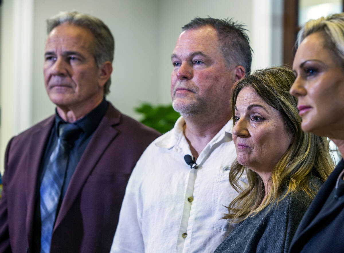 (From left) Lead Attorney Lloyd Baker, Martin and Tammara Slatsky and Attorney Christian Morris ...