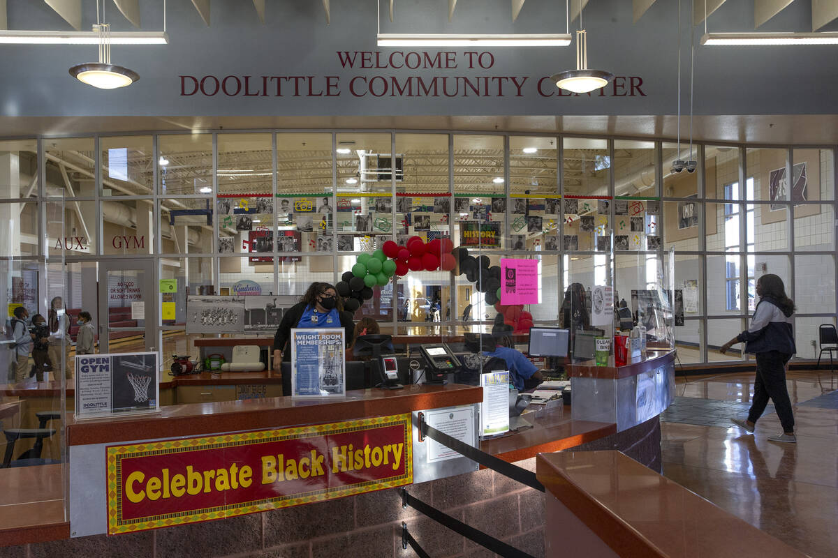 Doolittle Community Center on Wednesday, Feb. 9, 2022, in Las Vegas. (Ellen Schmidt/Las Vegas R ...