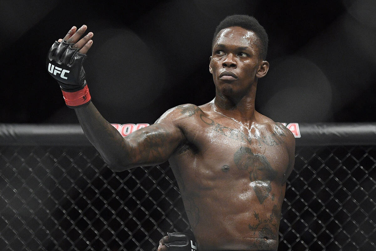 Nigeria's Israel Adesanya poses in this Feb. 10, 2019, file photo. (AP Photo/Andy Brownbill, File)